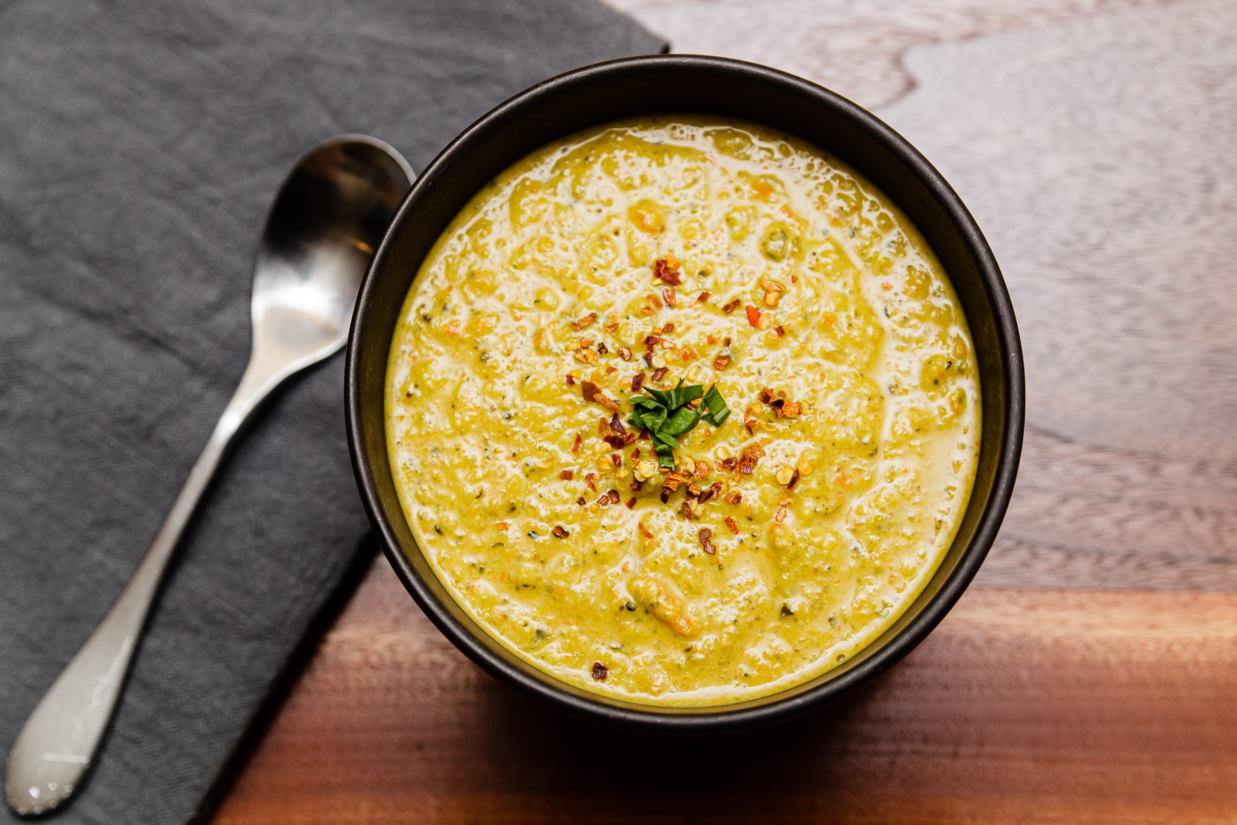 Creamy Vegan Broccoli Cheddar Soup - Hannah Larson